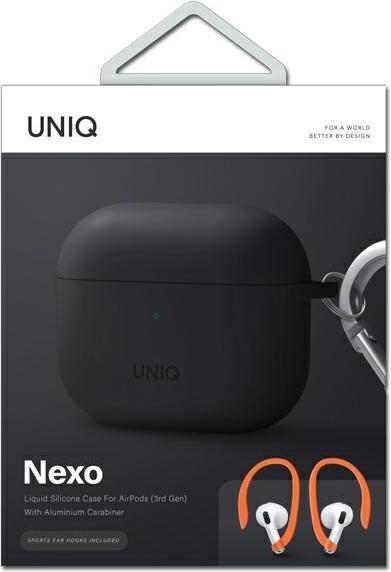 Actual product image Uniq CASE nexo AirPods 3 GEN + ear hooks Silicone zariary/grey (Headphone sleeve)