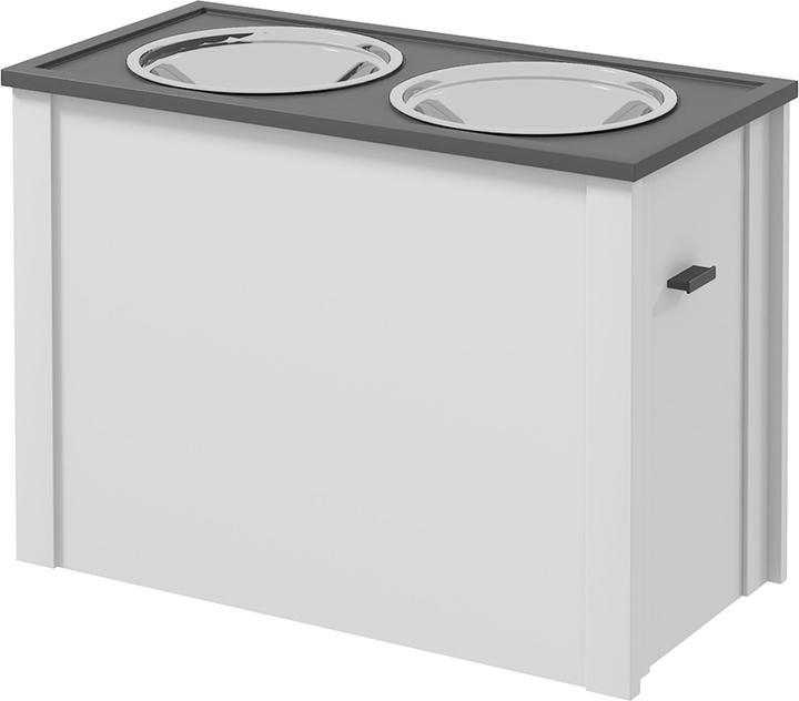 PawHut Erhöhter Futternapf mit abnehmbaren Schalen und Staufach an der Seite (200 cl)