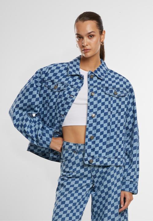 Actual product image Urban Classics Ladies 80's Oversized Laser Printed Denim Jacket - 166871 (4XL)