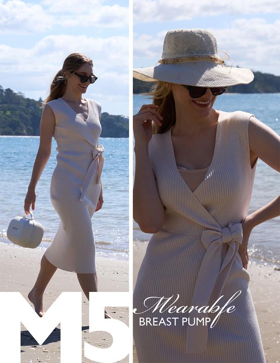 Actual product image Momcozy M5 Wearable Breast Pump Red Single Pack