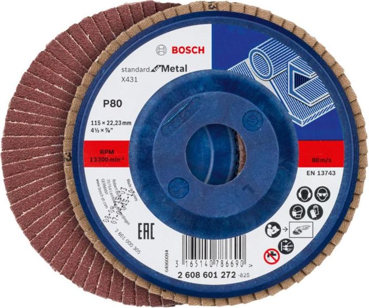 Actual product image Bosch Professional Zubehör Flap disc X431. Standard for Metal 115 x 23 mm. 80 (80)