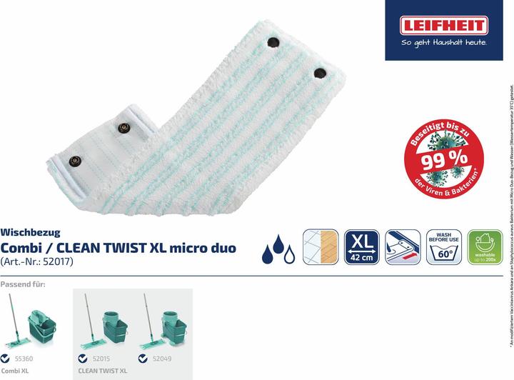 Produktbild Leifheit Bundle Wischbezug CLEAN TWIST XL/Combi XL micro duo (2er Set) (2 Stk.)