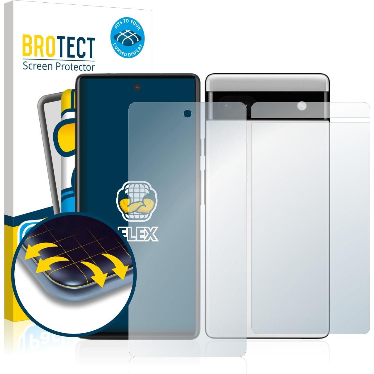 BROTECT Full-Cover Displayschutz (2 Stück, Google Pixel 6a), Smartphone Schutzfolie, Transparent