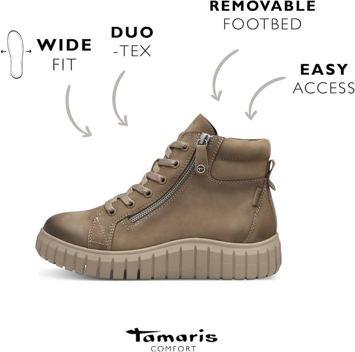 Actual product image Tamaris Comfortable Lace-Up Boots with Duo-Tex Lining (39)