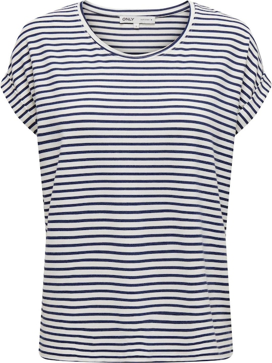 Only Onlmoster Stripe S/S O-Neck Top Jrs Noos