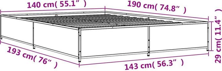 Actual product image vidaXL Bettgestell (140 x 190 cm)