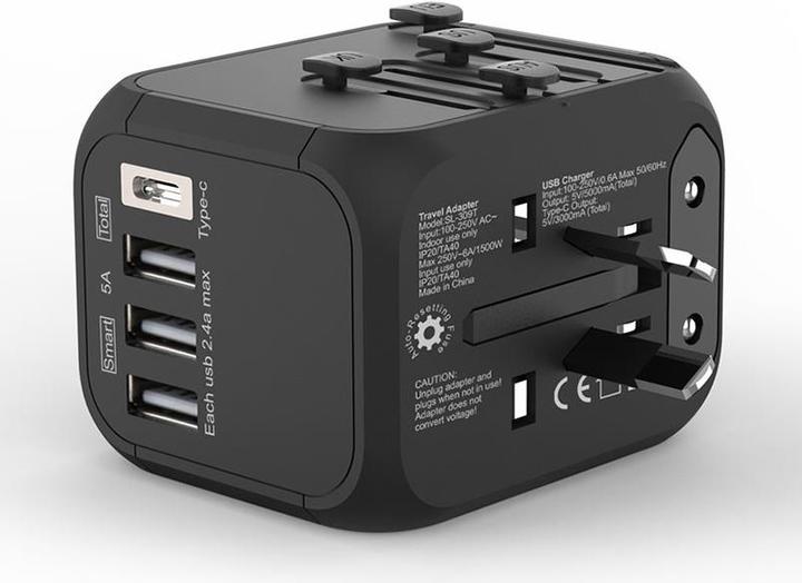 Produktbild Otravel Multi-National Travel Adapter US-Charger B / ungeerdet (Kunststoffkabelbinder, 67 mm, 100 Stk.)