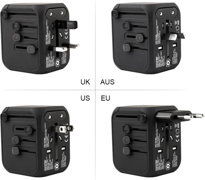 Produktbild Otravel Multi-National Travel Adapter US-Charger B / ungeerdet (Kunststoffkabelbinder, 67 mm, 100 Stk.)