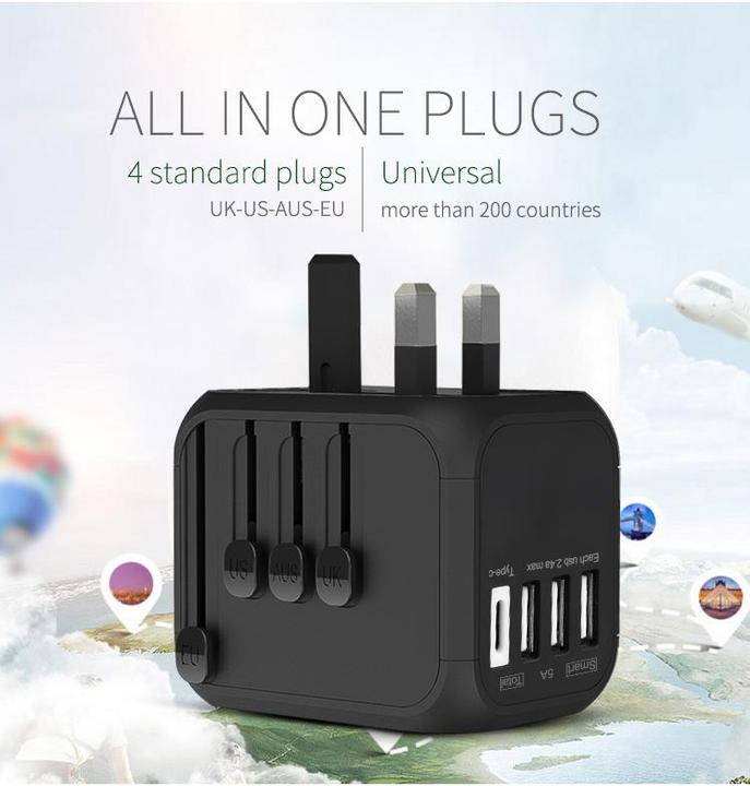 Produktbild Otravel Multi-National Travel Adapter US-Charger B / ungeerdet (Kunststoffkabelbinder, 67 mm, 100 Stk.)