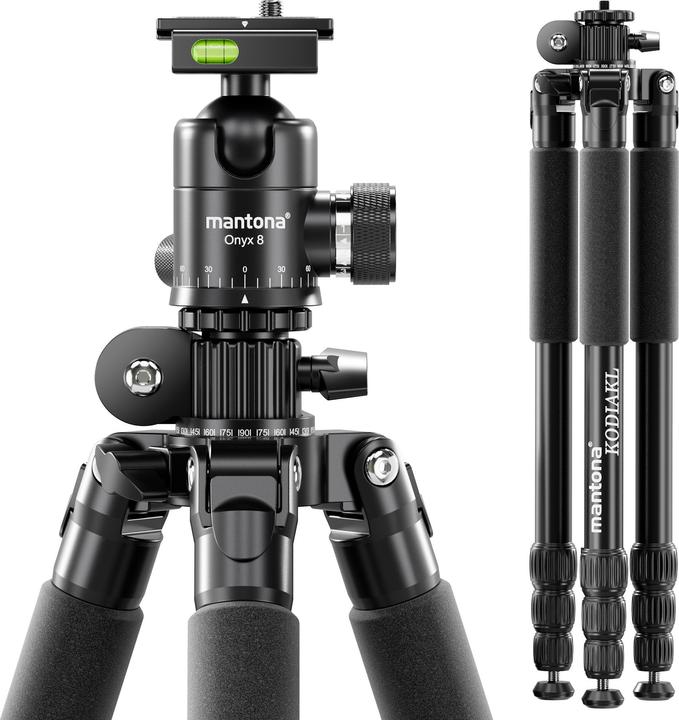 Produktbild mantona Kodiak L 284 + Onyx 8 Kugelkopf Set Stativkopf Fotostativ Aluminium (Kunststoff, Metall)