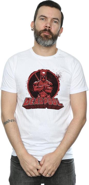 Actual product image Deadpool Mens Arms Crossed Logo T-Shirt (L)