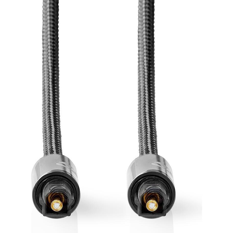 Thumbnail - Nedis Optisches Audiokabel Toslink Stecker Toslink Stecker 3.00 m rund Baumwolle Gun Met (3 m, TOSLINK), Audio Kabel