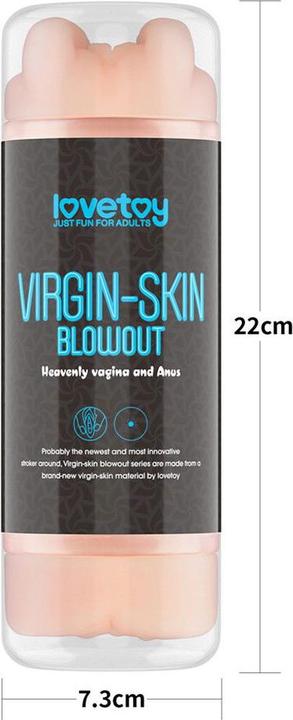 Actual product image Lovetoy Virgin-Skin Blowout Double Side Stroker - Vagina and Anus
