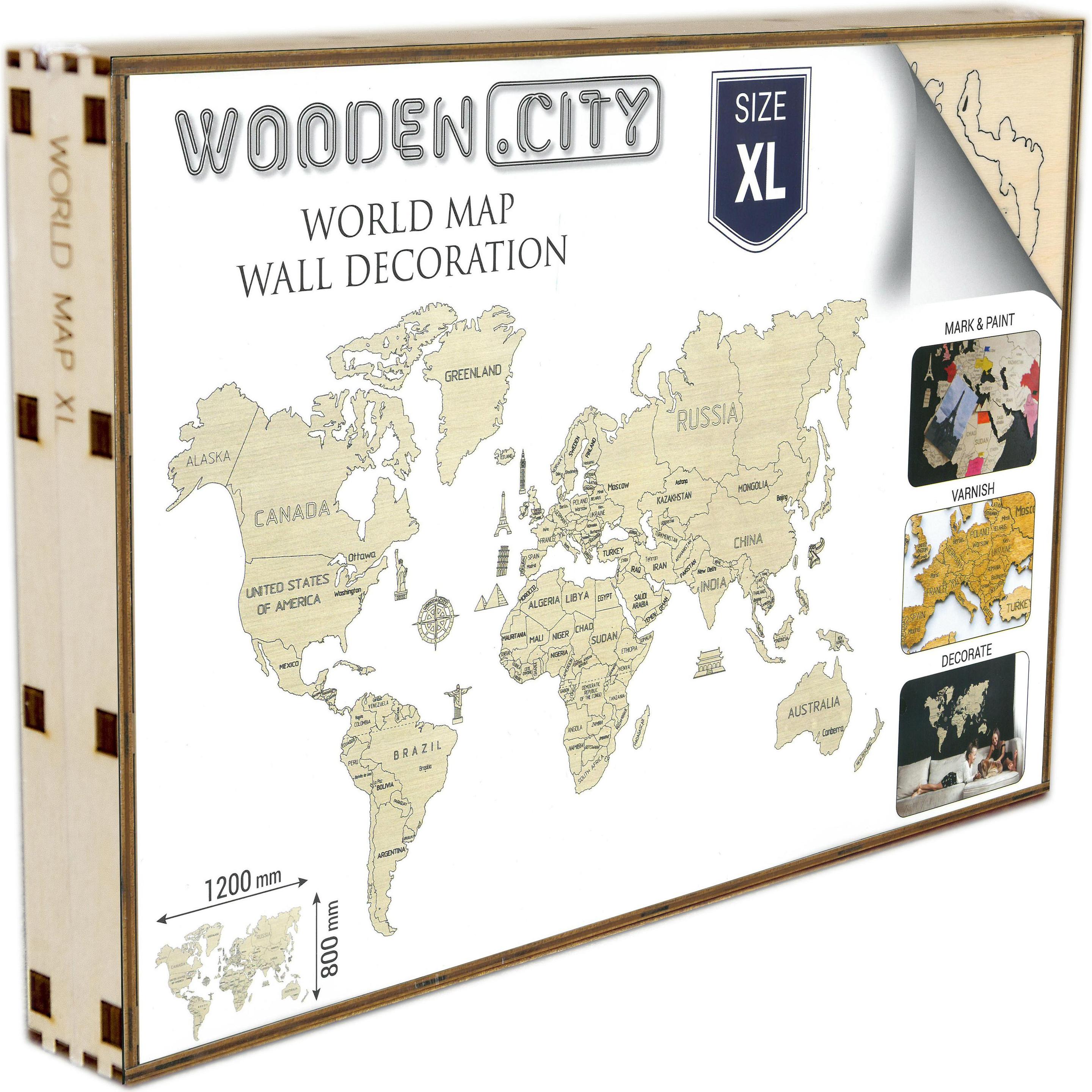 WoodenCity Weltkarte XL (46 Teile)