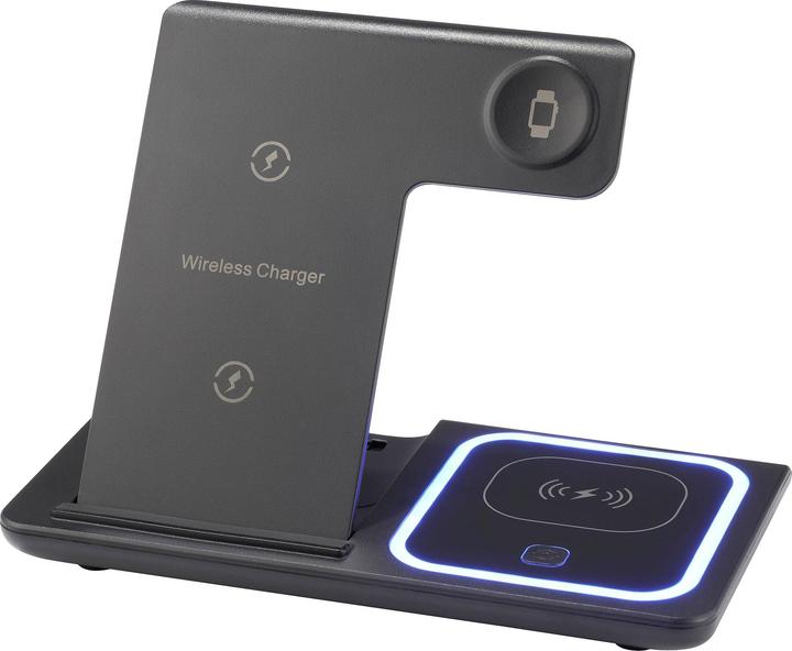 Produktbild Renkforce RF-QiWC3in1-01 induktive Ladestation Bis zu 3 Geräte gleichzeitig lade (15 W)