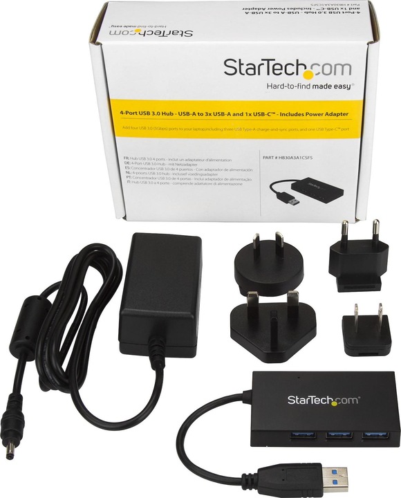 Produktbild StarTech 4 PORT USB 3.0 HUB WITH USB C (USB-C, 4 Ports)