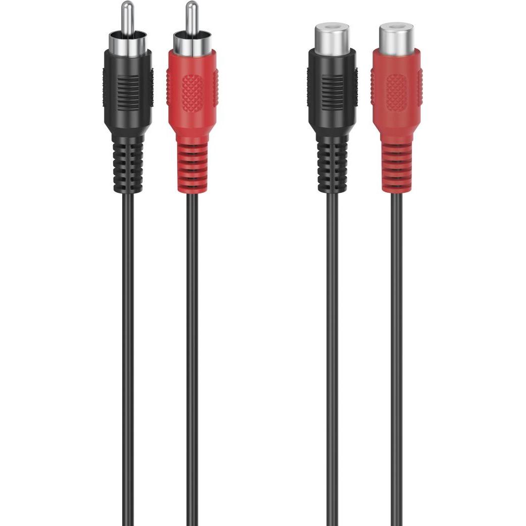 Hama Audio-Verlängerungskabel, 2 Cinch-Stecker - 2 Cinch-Kupplungen, 5,0 m (5 m, Cinch), Audio Kabel
