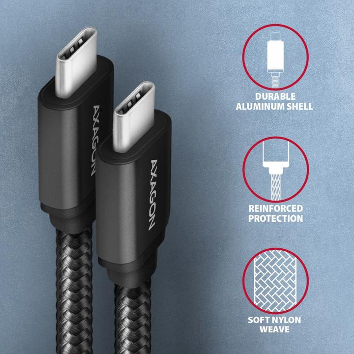 Immagine prodotto Axagon USB C – USB C (2 m, USB 3.2 Gen 1, 60 W)