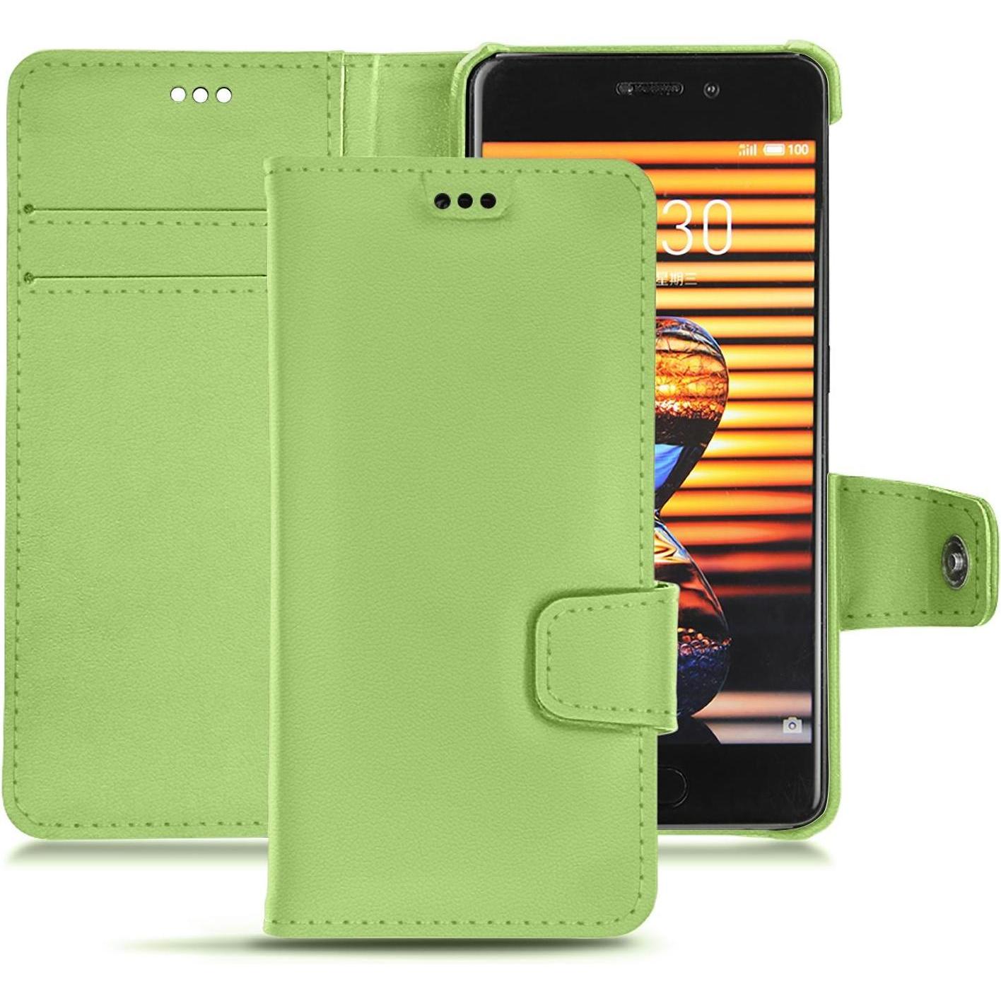 Noreve Lederschutzhülle Wallet (Meizu Pro 7 Plus), Smartphone Hülle, Grün