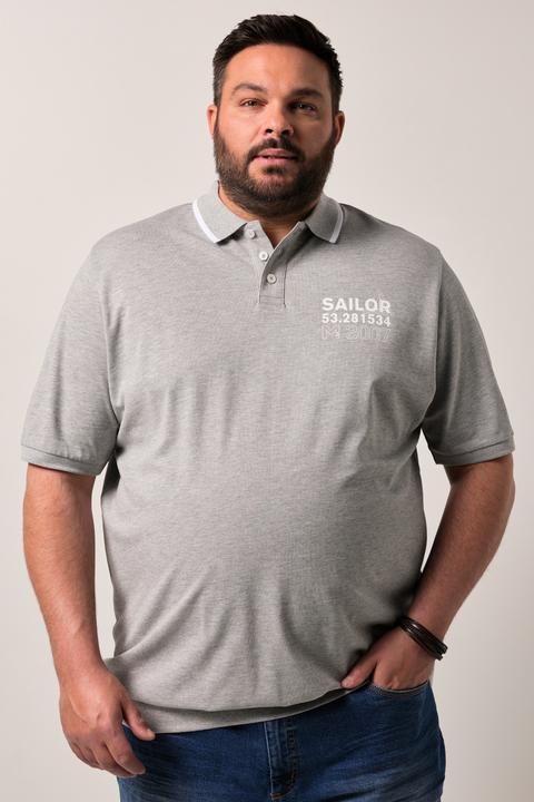 Actual product image Men+ Poloshirt, Bauchfit, Halbarm, Piqué, Print (7XL)