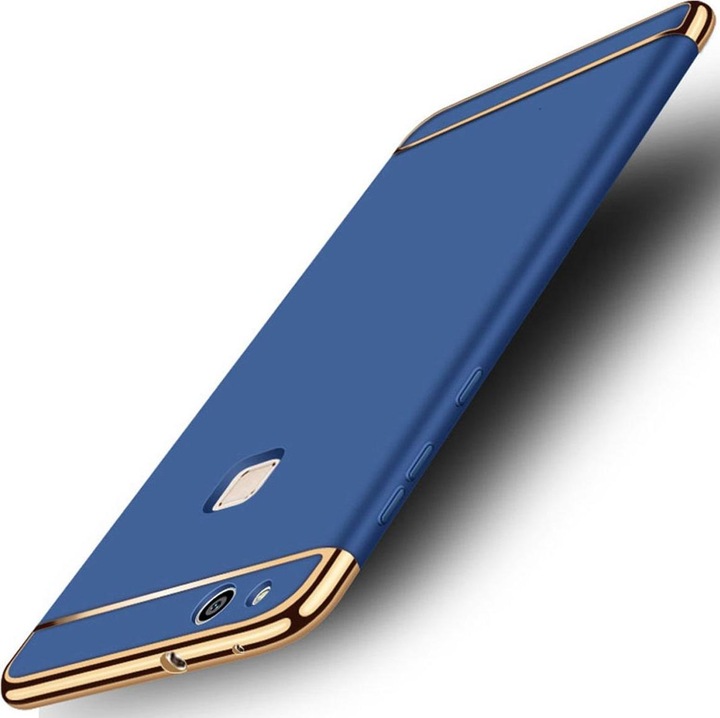 Actual product image König Design Mobile Cover Protective Case for Huawei P9 Lite Bumper 3 in 1 Cover Chrome Case Blue (Huawei P9 Lite)