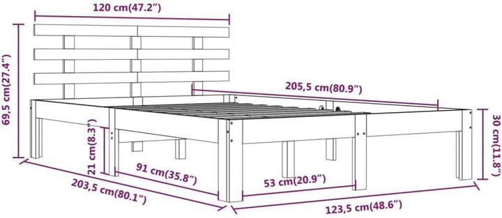 Image du produit vidaXL Bettrahmen (120 x 200 cm)