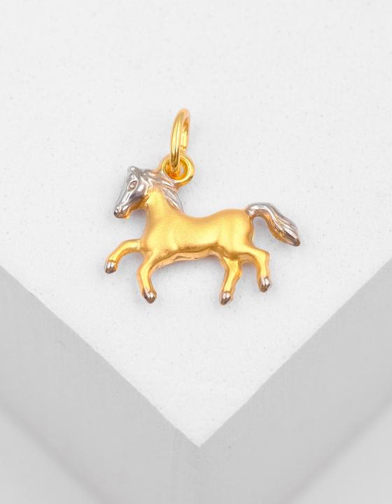 Image du produit Muau Pendant horse bicolor yellow/white gold 750, 16x15mm (750, Or blanc, Or jaune 18 carats)