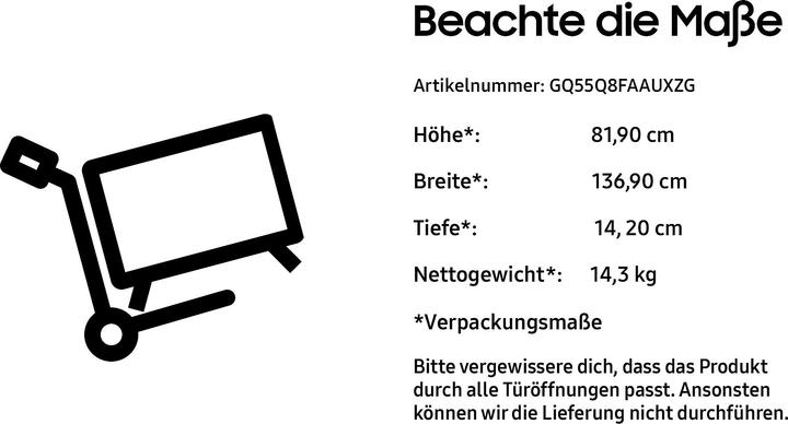 Actual product image Samsung 55" QLED Q8F 4K Vision AI Smart TV 2025 (55", Q8F, QLED, 4K, 2025)