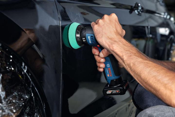 Productafbeelding Bosch Professional 12V System Akku-Polierer GPX 12V-77 (inkl. montiertem 77 mm Klett-Stützteller, 77 (Excentrische polijstmachine)