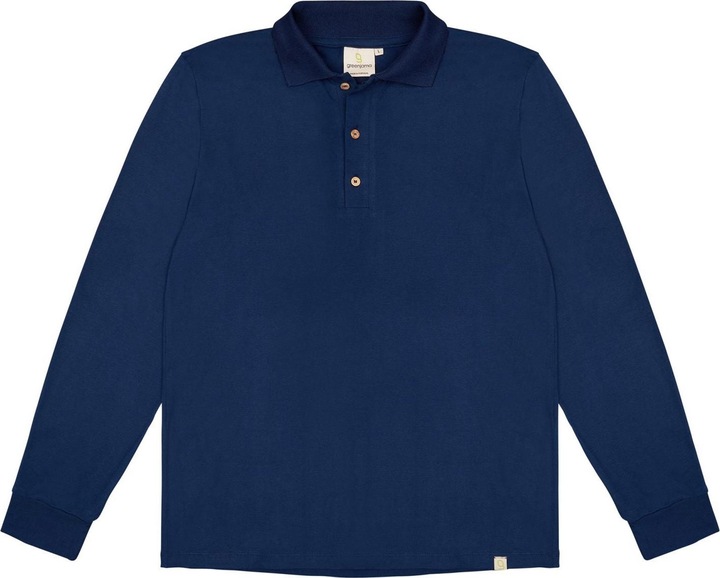 greenjama Herren Langarm-Shirt mit Polo-Kragen