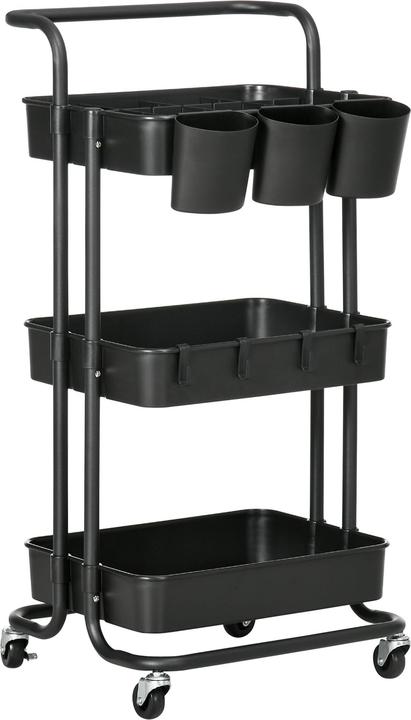 Image du produit Homcom Servierwagen Stahl, ABS Schwarz