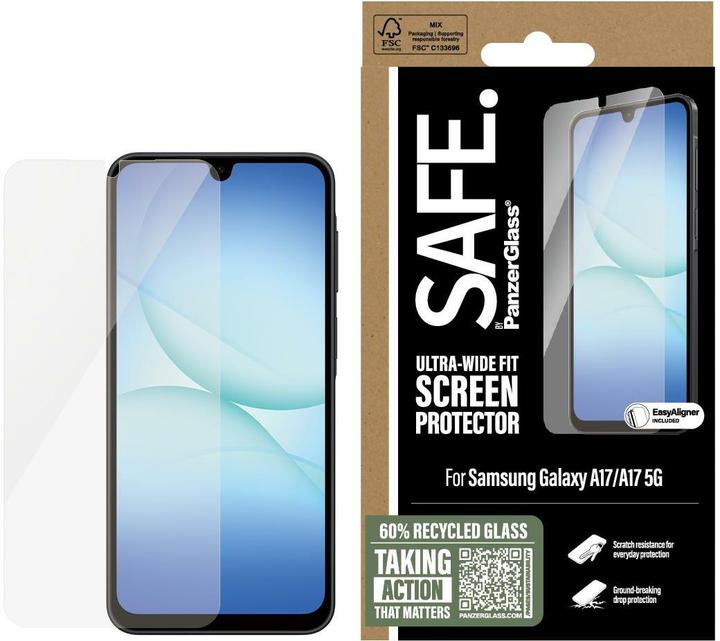 Produktbild PanzerGlass SAFE. Screen Protector Samsung Galaxy A17/ A17 5G Ultra-Wide Fit (1 Stück, Samsung Galaxy R)