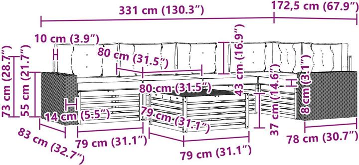 Produktbild vidaXL Outdoor-Sofa