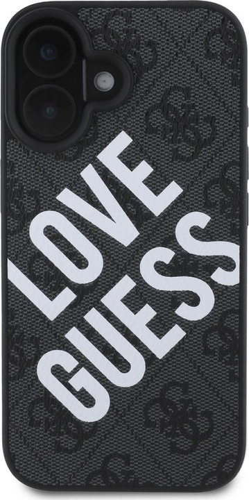 Produktbild Guess PU Leather 4G Big Love Logo MagSafe Case for iPhone 16 Black (Apple iPhone 16)