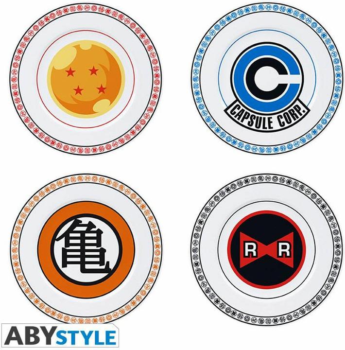 Actual product image ABYstyle Dragon Ball Hero Set of 4 Plates : Emblems