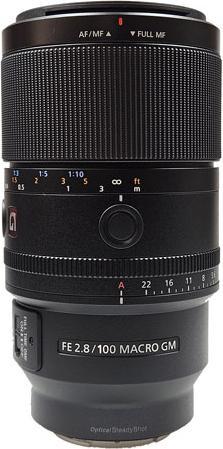 Image du produit Sony FE 100mm F2.8 Macro GM (Sony E, Plein format)