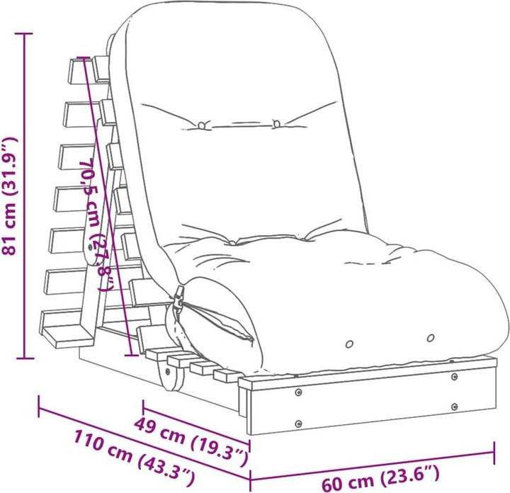 Produktbild vidaXL Futon-Schlafsofa