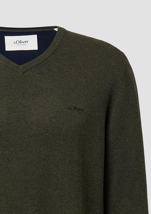 Produktbild S.Oliver Strickpullover Strickpullover mit Logo-Stickerei (3XL)