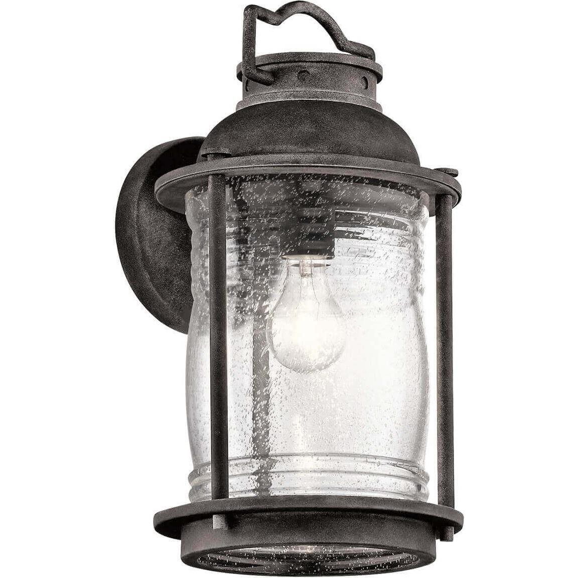 Elstead Lighting, Gartenbeleuchtung, Ashland Bay Aussen-Wandleuchte E27 40cm Verwittertes Zink IP44 (E27, IP44)