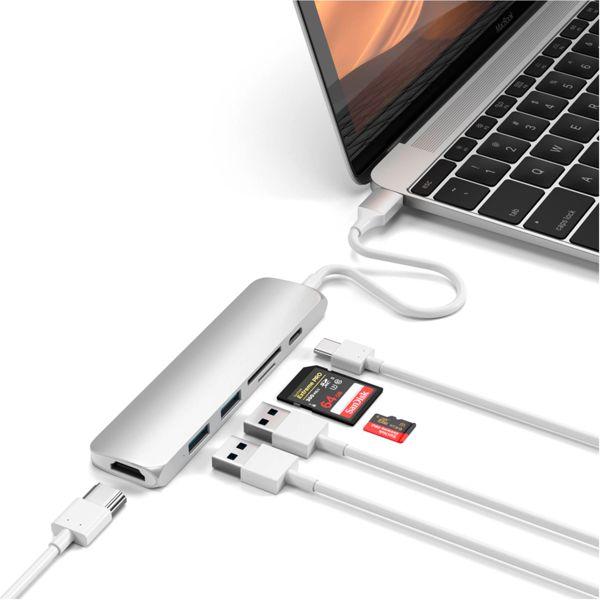 Actual product image Satechi USB-C Slim Multiport V2 (USB-C, 6 ports)