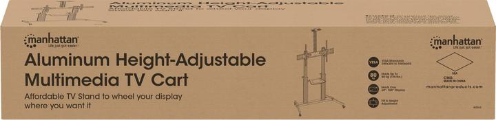 Valeurs nutritives et ingrédients Manhattan Support TV multimédia en aluminium sur roulettes, réglable en hauteur (100", 80 kg)