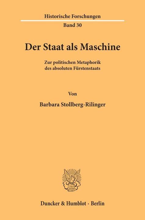 Produktbild Der Staat als Maschine (Deutsch, Barbara Stollberg-Rilinger, 1986)