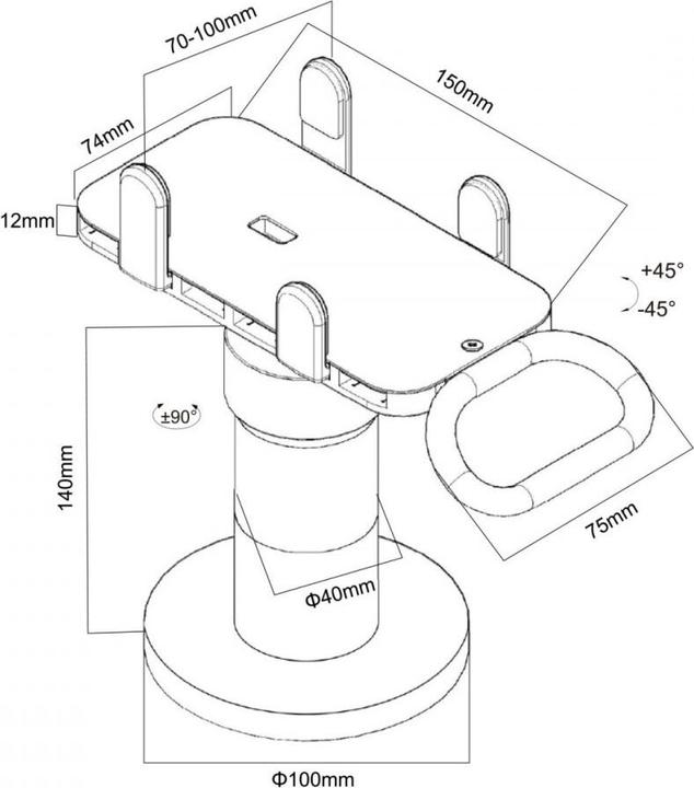 Image du produit Maclean Zahlungsterminalhalter POS, universal MC-819
