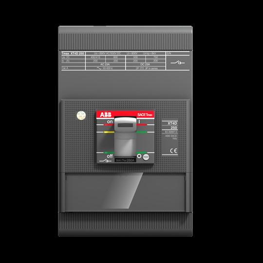 Abb Interruttore Di Manovra-Sezionatore Compatto Tmax Xt Con Connessione Frontale. Connessioni XT4D 250, Pulsante + Interruttore