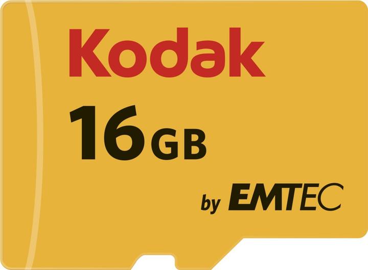 Produktbild Emtec Kodak - Flash-Speicherkarte (microSDHC/SD-Adapter inbegriffen) (16 GB, microSDHC, UHS-I)
