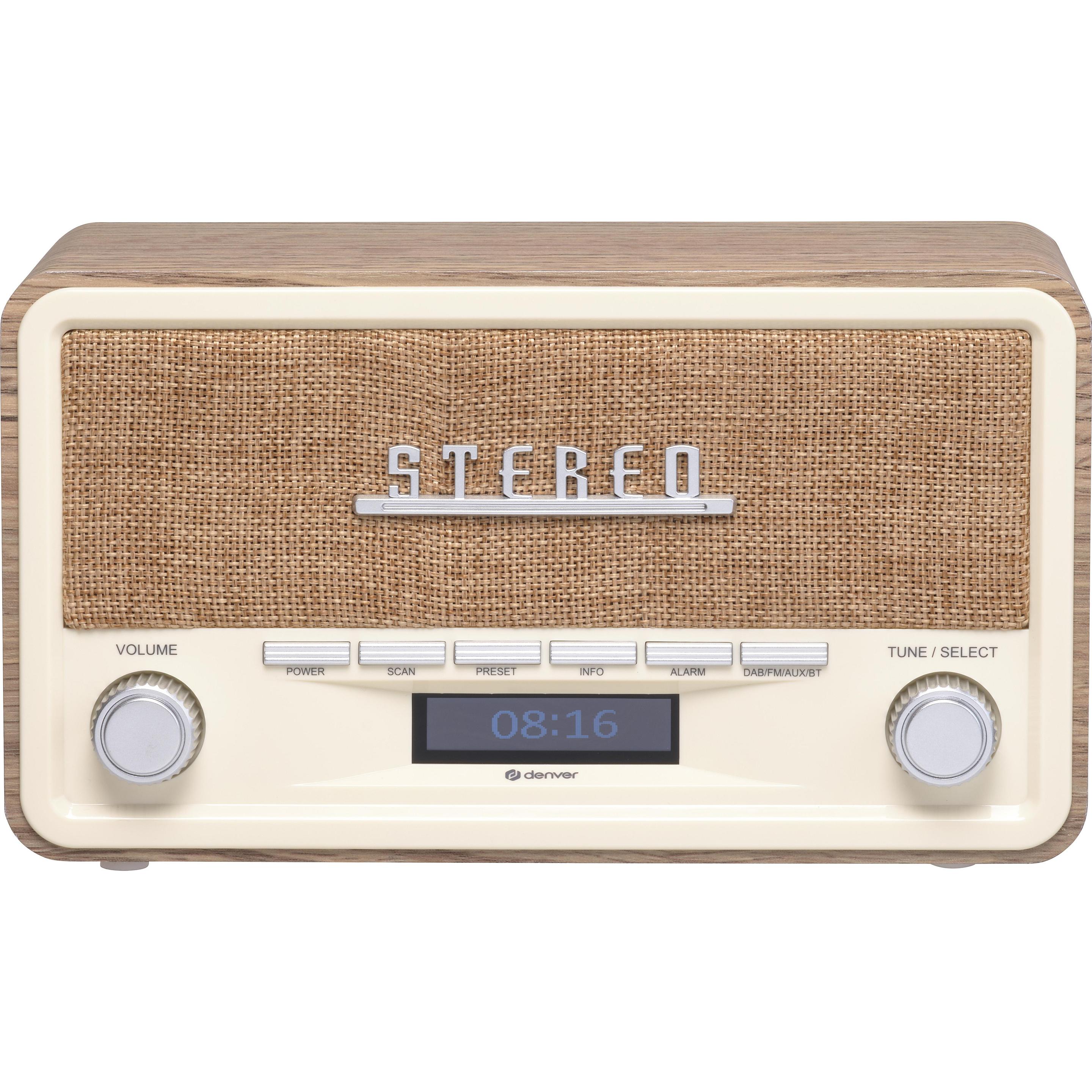 Denver DAB-18LW (DAB, FM, Bluetooth), Radio, Marrone, Bianco