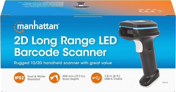 Produktbild Manhattan 2D Long Range LED-Barcodescanner (1D-Barcodes, 2D-Barcodes)