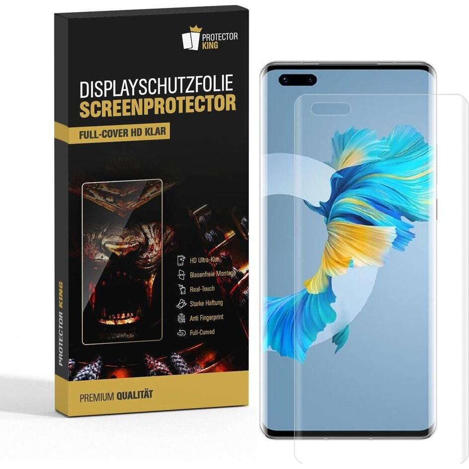 Protectorking 4x Premium Displayschutzfolie 3D KLAR (4 Stück, Huawei Mate 40 Pro), Smartphone Schutzfolie