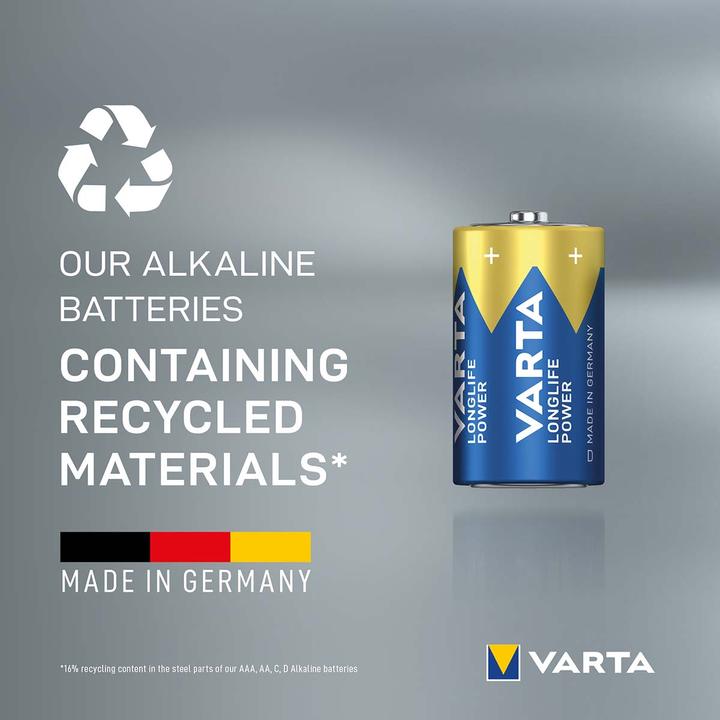 Produktbild Varta LONGLIFE Power (2 Stk., D, 16500 mAh)