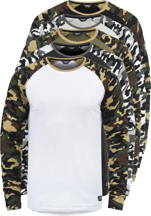 Actual product image Solid Cajus Men's Camouflage Long Sleeve T-Shirt Top With Crew Neck Made Of 100% Cotton With Pattern (L)